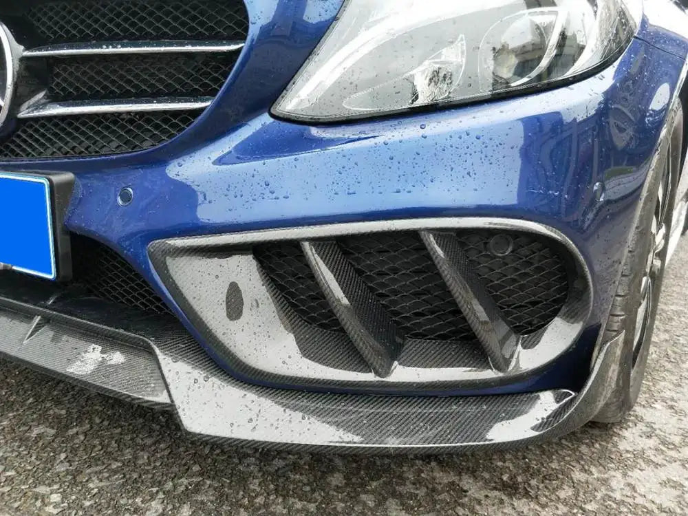 Carbon Fiber Front Air Vent Trim - Mercedes C300 C400 C450 C43 AMG Sedan 15-17