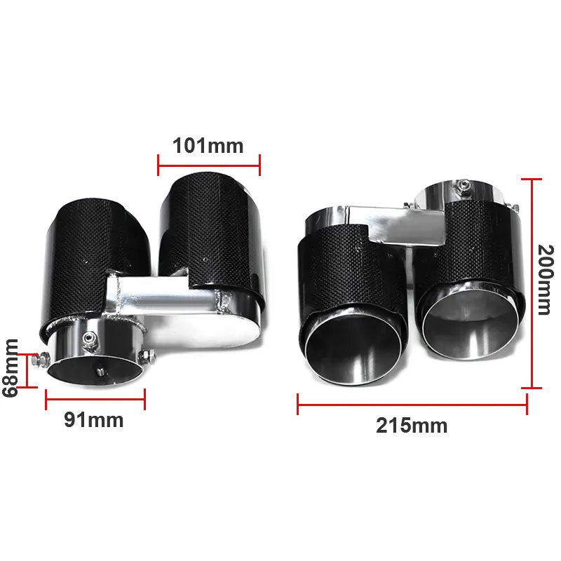 Carbon Fiber V2 Quad Style Exhaust Tips - BMW G05 X5 G06 X6 G07 X7 2019+