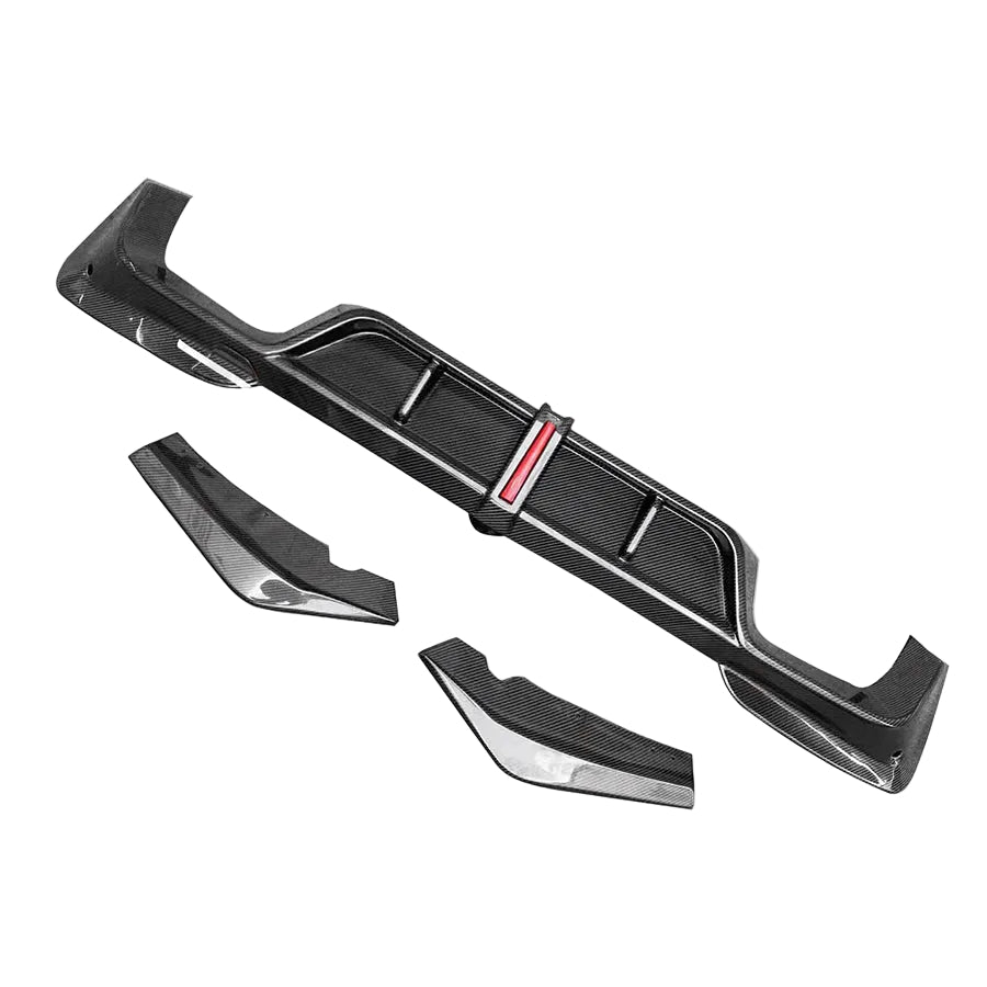 Carbon Fiber K Style Rear Diffuser w/ LED - BMW G01 X3 M Sport