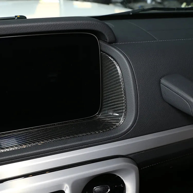 Carbon Fiber Interior Dashboard Display Screen Frame Trim - Mercedes-Benz G-Class 2019-2023 W463 G63 G350 G500