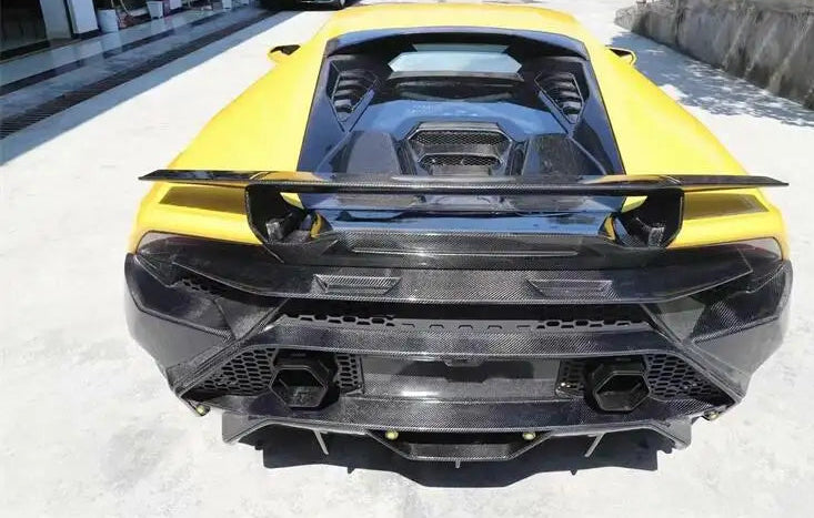 Carbon Fiber Tecnica Style Rear Engine Bonnet Cover - Lamborghini Huracan LP580 LP610 EVO