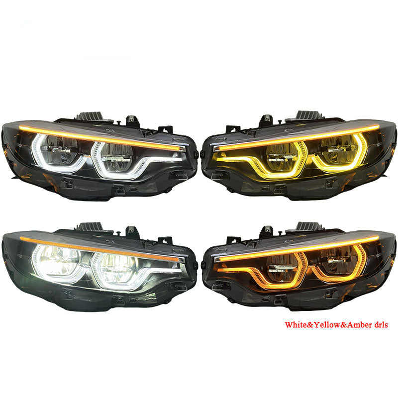 F8X Yellow/White/ Amber Switchable IKON PLUG N PLAY DRL Headlights - F80 M3 F82 F83 M4
