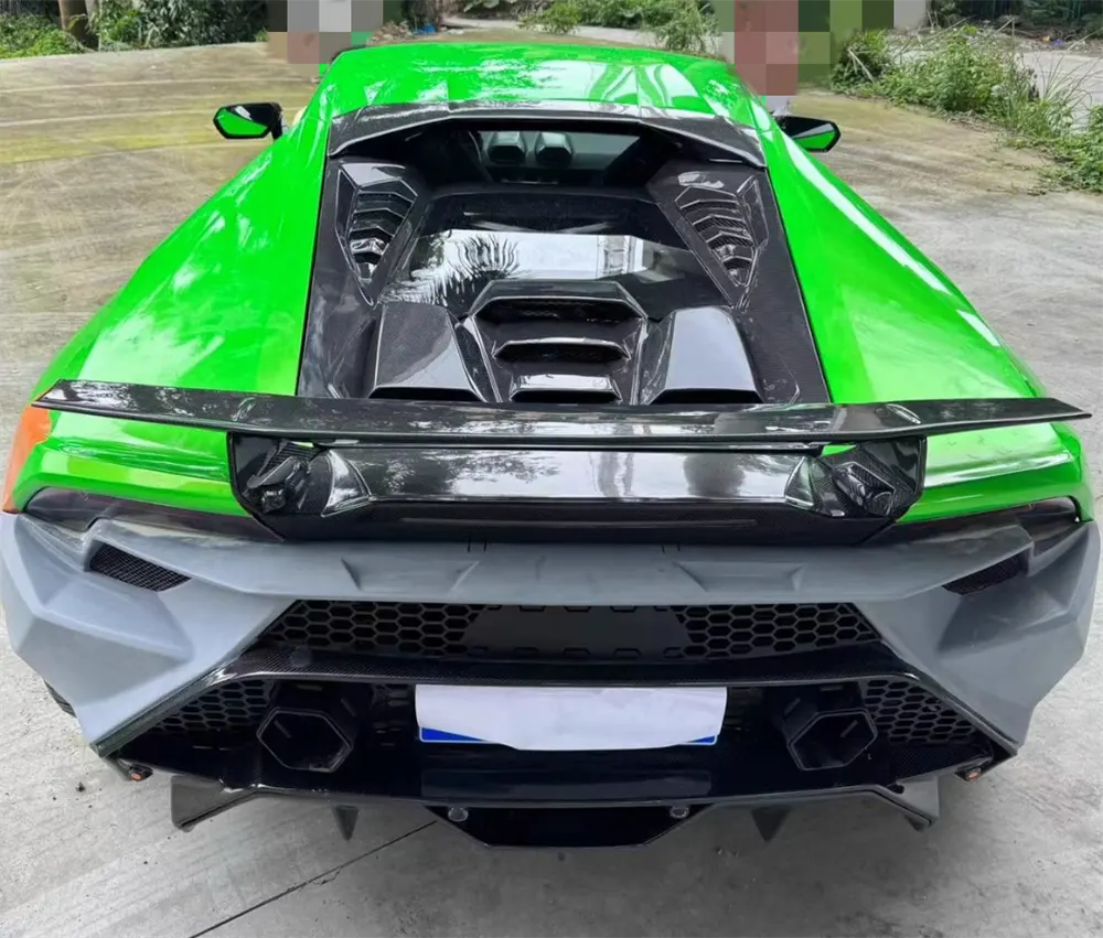 Carbon Fiber Tecnica Style Rear Engine Bonnet Cover - Lamborghini Huracan LP580 LP610 EVO
