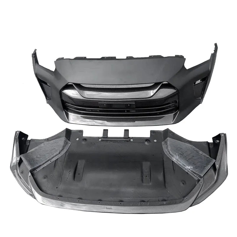 TS Style Carbon Fiber Front Bumper w/ lip - Nissan GTR R35