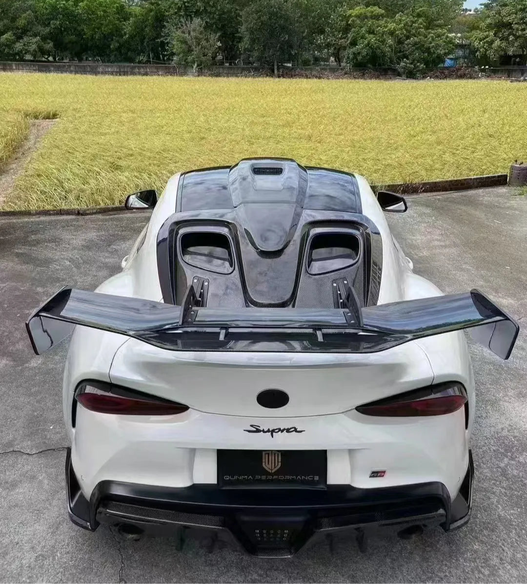 Carbon Fiber RC Style Rear Wing w/ Rear Vented Window Cover - toyota Supra MK5