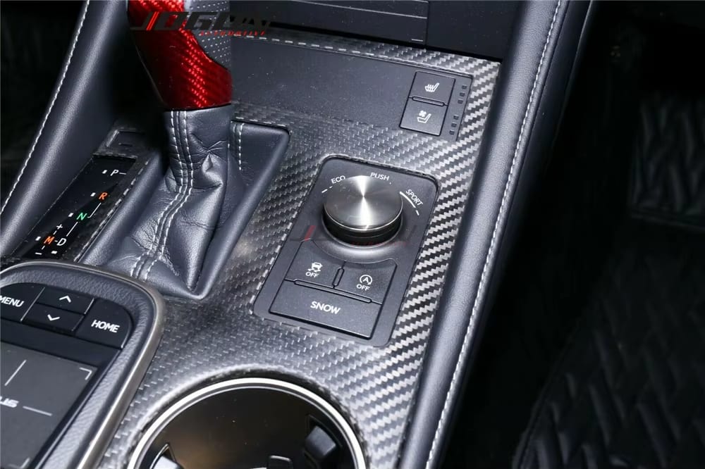 Carbon Fiber Center Console Panel Trim - Lexus RC200 200t 300 350 RC F SPORT 2015 - 2019