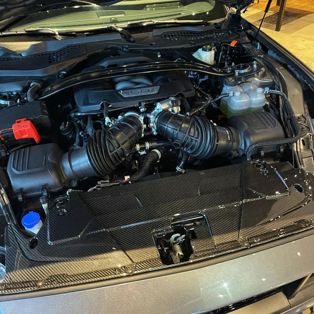 Carbon Fiber Radiator Panel Engine bay Trim- Ford Mustang S650 GT Dark Horse 2024+