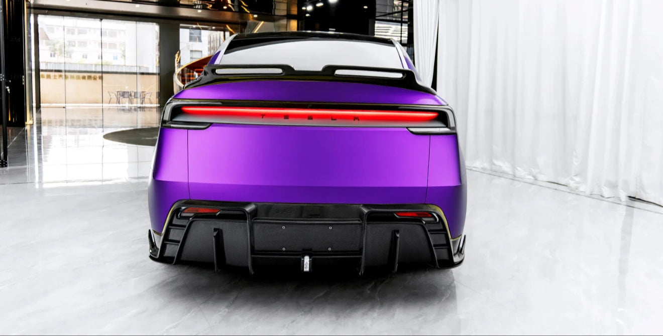 Dry Carbon Fiber C Style Rear Diffuser - Tesla Model Y Juniper 2025+