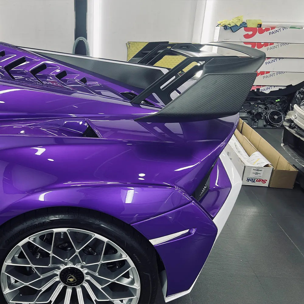Dry Carbon Fiber Car Replacement Rear Spoiler Wing - Lamborghini Huracan STO