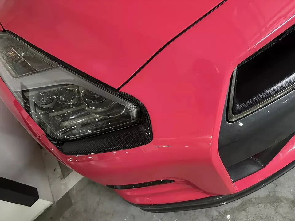 Carbon Fiber Headlight Bumper Trim - Nissan GTR 35 2008-2016