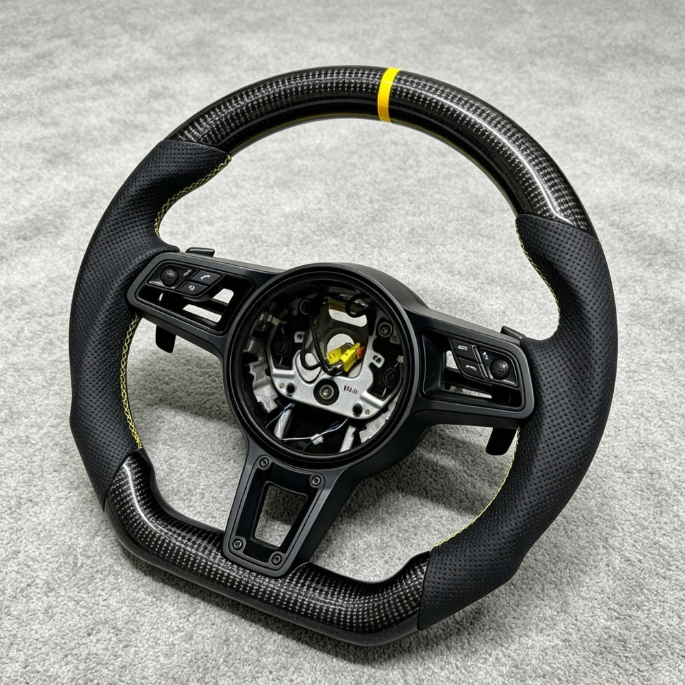 Full Custom Steering Wheel - Porsche Porsche 718 981 991 992 Macan Panamera 971 Cayenne Taycan Boxster Cayman GT