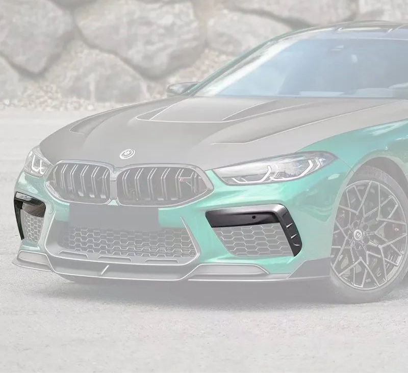 Dry Carbon Fiber PT Style Front Bumper Canard - BMW M8 F91 F92 F93
