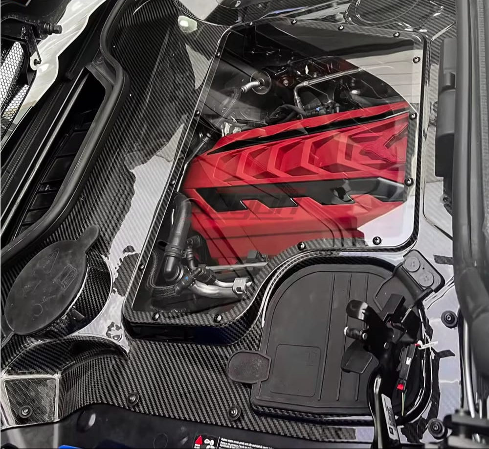 Prepreg Carbon Fiber Engine Bay Cover - Corvette C8 Z51 Z06 HTC Convertible 2020-2023