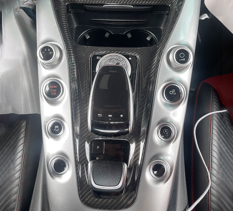 Carbon Fiber INterior Gear Shift Panel Cover - Mercedes Benz AMG GT GTR GTS C190 R190 2015-2018
