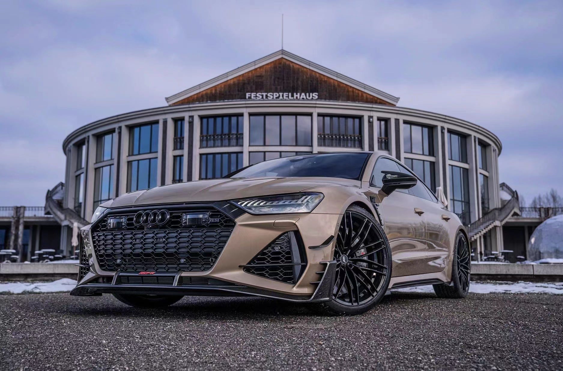 Carbon Fiber A Style Front Splitter Lip - Audi RS7 C8 Sportback 2020-2021