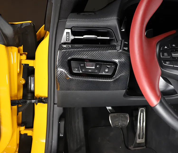 Carbon Fiber Console Headlight Switch Panel Cover - Toyota Supra GR A90 MK5