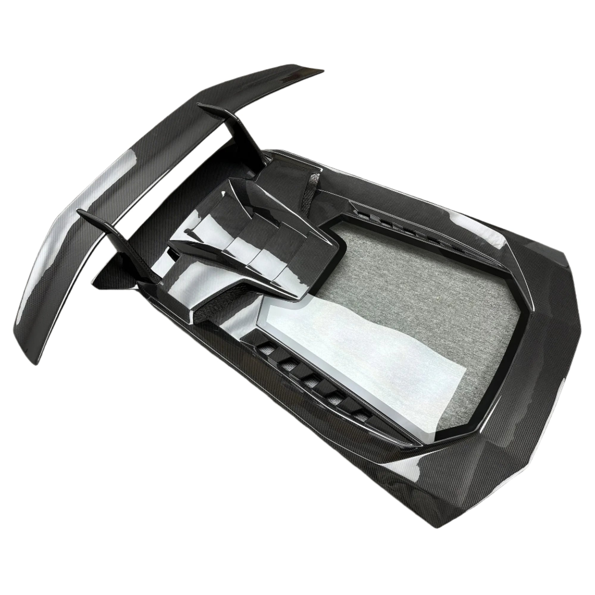Dry Carbon Fiber Performante Style Rear Engine Hood Bonnet W/ Rear Spoiler Wing - Lamborghini Huracan LP580 LP610