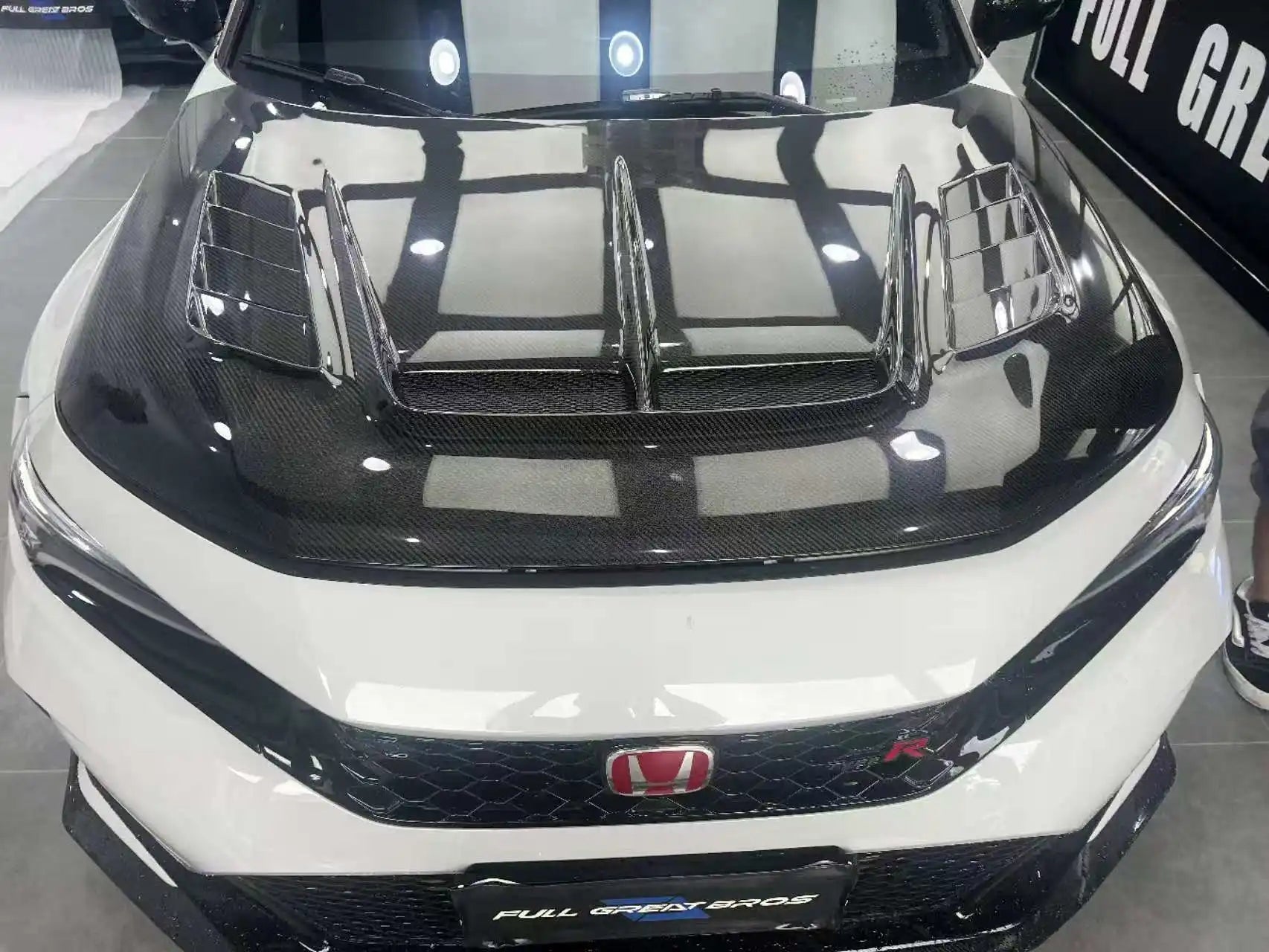 VS Style Carbon Fiber Vented Hood Bonnet - Honda Civic Type R FL5