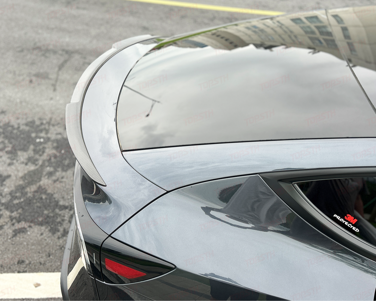 Carbon Fiber V Style Rear Trunk Spoiler V1 -  2025+ Juniper Model Y