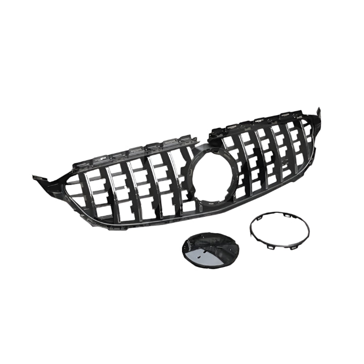 Gloss Black C63 AMG Style Front Grille - 2019-2021 Mercedes Benz C-Class W205 C43