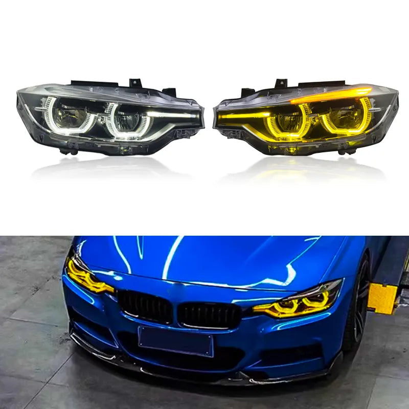 BMW F30 3 series Yellow/White Switchable LCI Style  V2 Headlights - BMW F30 3 series / F35