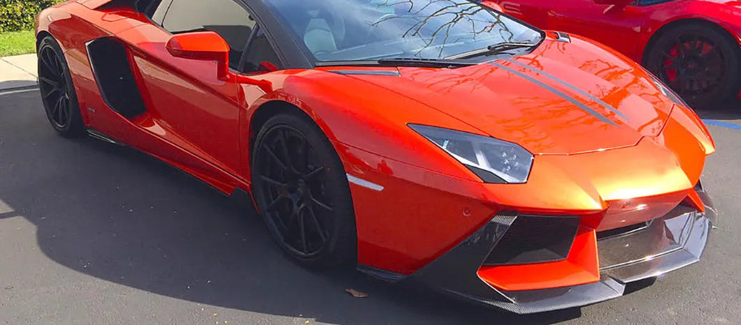V Style Carbon Fiber Front Lip Splitter - Lamborghini Aventador LP700