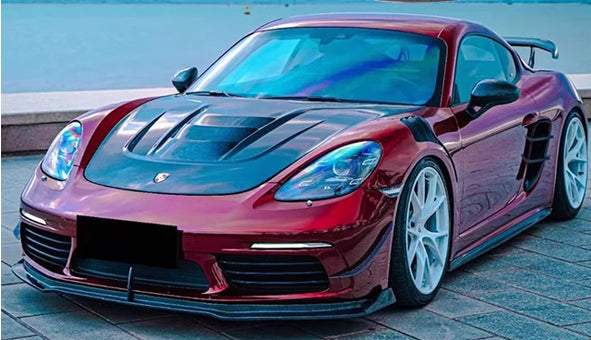 Carbon Fiber TK Style Front Bonnet Lid - Porsche 718 Cayman Boxster