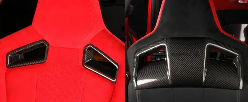 Prepreg Carbon Fiber Seatback Cover Trim - Honda Civic Type R FL5 Gen 11th