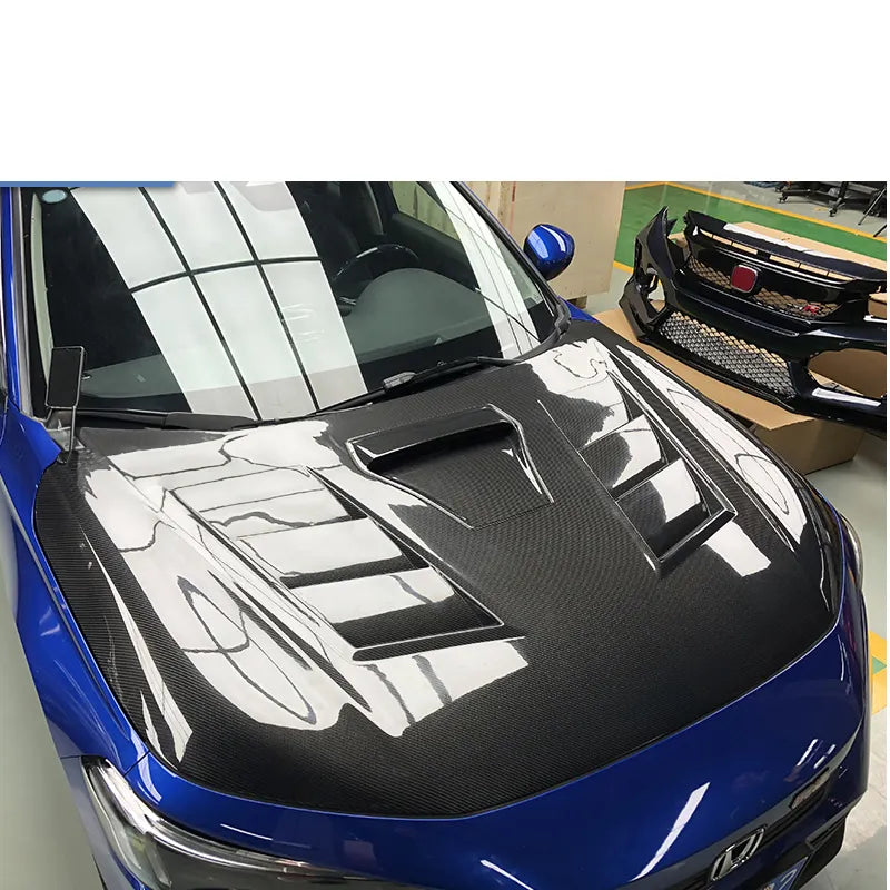 Vented Carbon Fiber Engine Hood - Honda Civic 11th gen 2022-2024