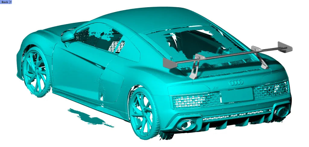 prepreg Carbon Fiber Performance Style V2 Rear High Rise Wing - Audi R8 V10 Gen 2