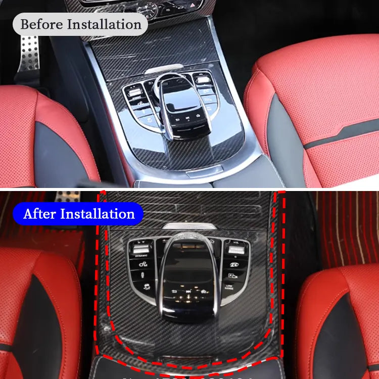 Carbon Fiber Interior Center Console Gear Shift outer Trim Frame - Mercedes Benz G Class 2019-2023