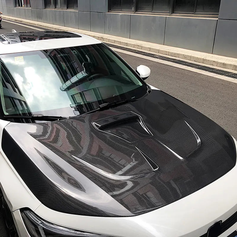 Carbon Fiber Engine Bonnet Vented Hood V2 - Honda Civic 11th Gen