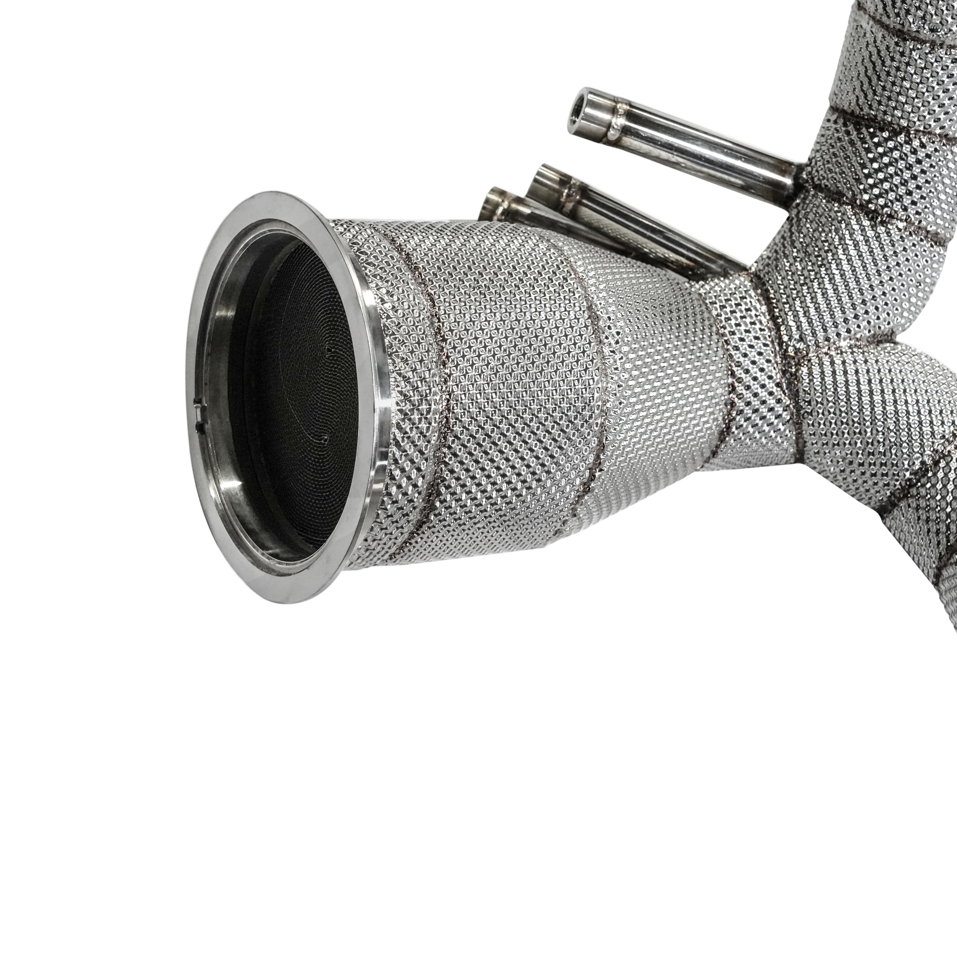 Performance High Flow Catless/Catted Exhaust Downpipe w/ heatshield - Porsche Cayenne 9Y0 3.0T V6 2019-
