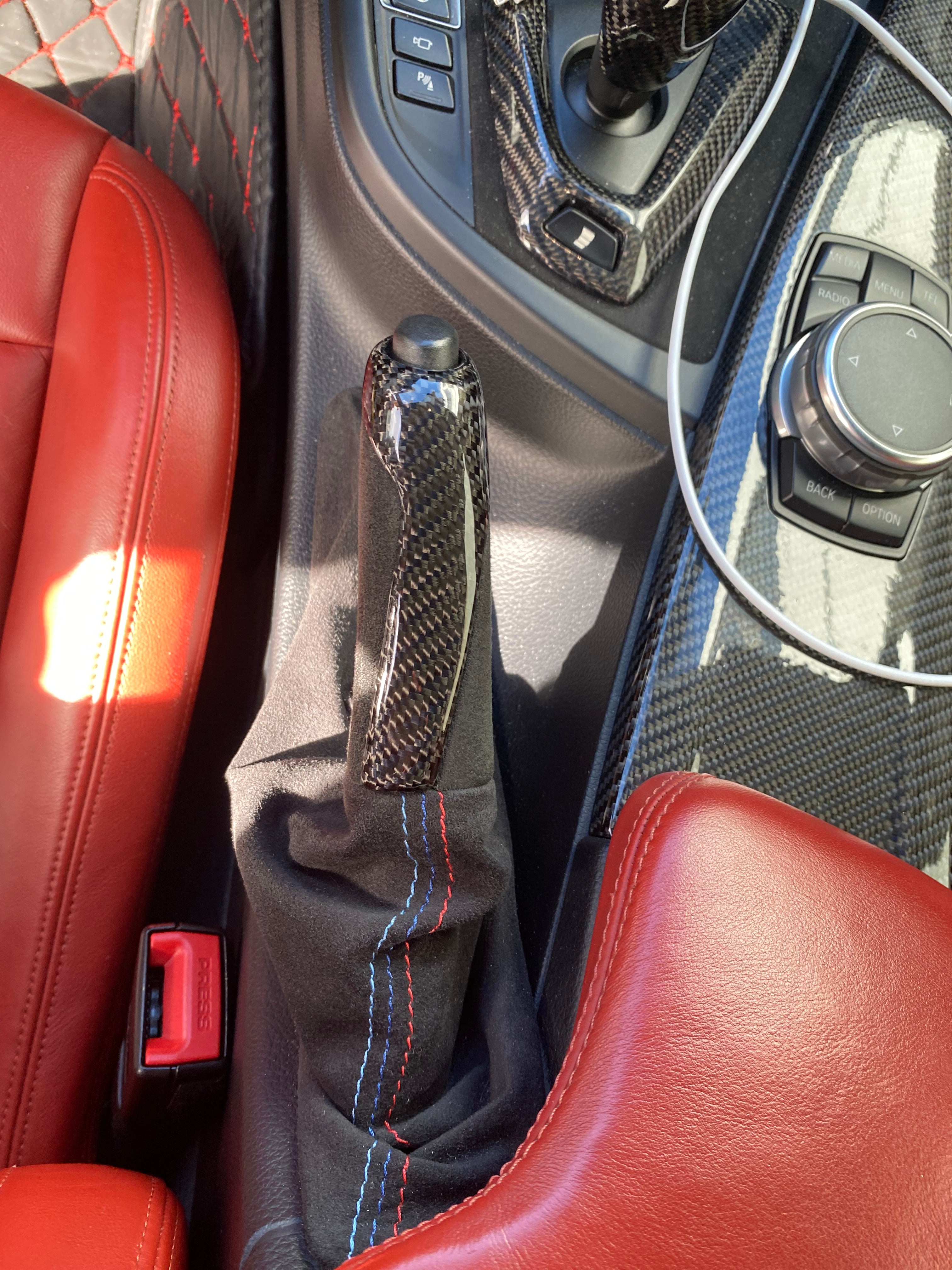 Carbon Fiber Alcantara E Brake Handle w/ Boot replacement - BMW F Chassis