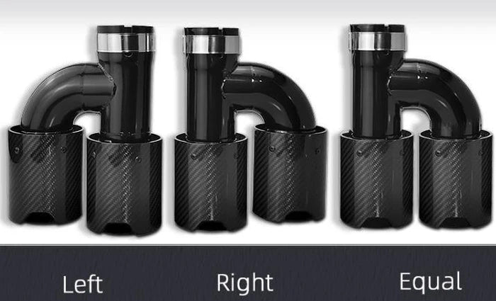 Carbon Fiber Y Pipe Exhaust Tips ( Single to Dual) V2