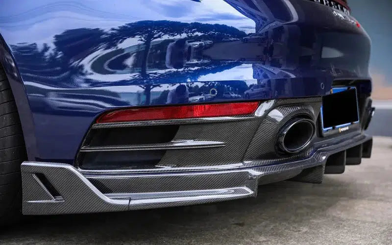 Dry Carbon Fiber Rear Diffuser Extension - Porsche 992 Carrera S/4/4S/Targa/Cabriolet