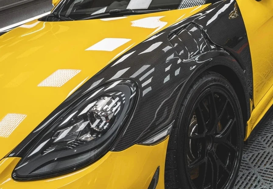 RS V2 Style Front Carbon Fiber Fender Set - Porsche 718 Boxster Cayman