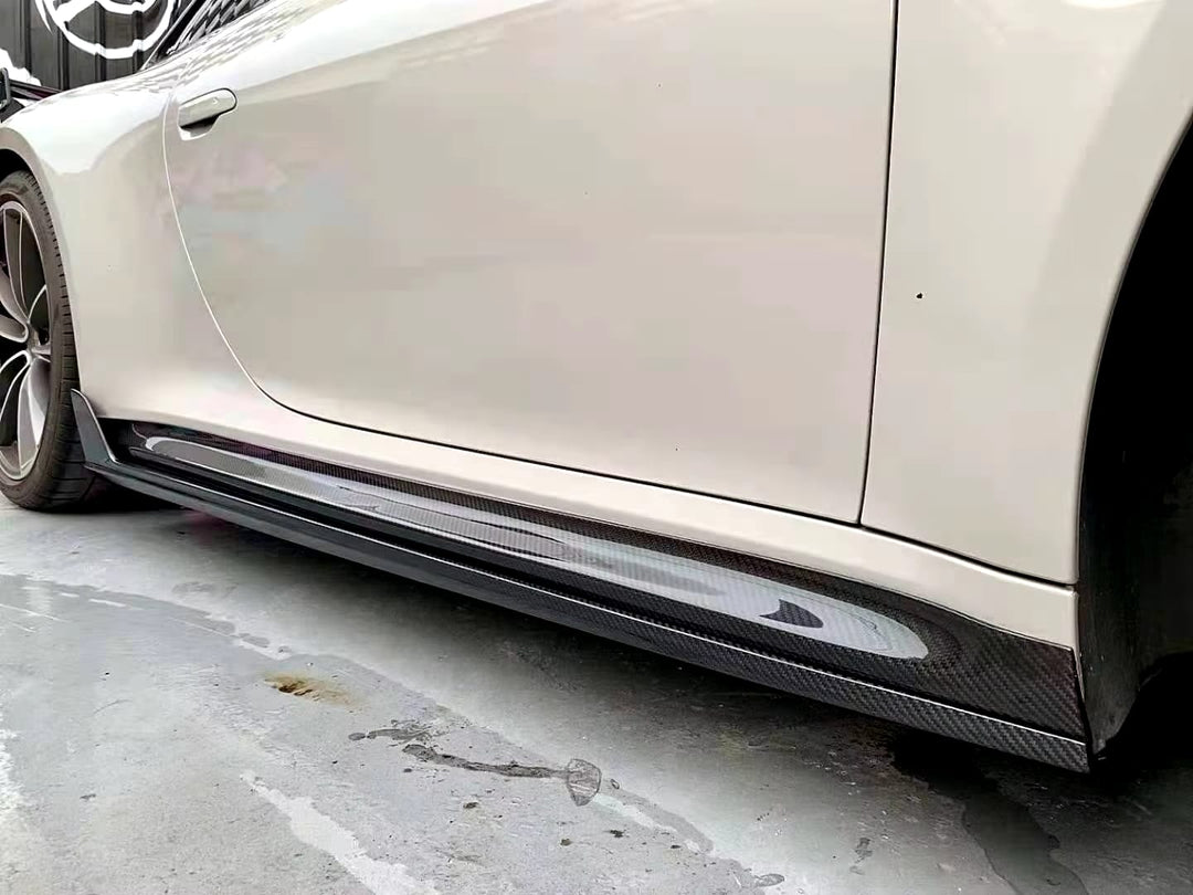 Carbon Fiber Winglet Side Skirt Extensions - Porsche 992 Carrera