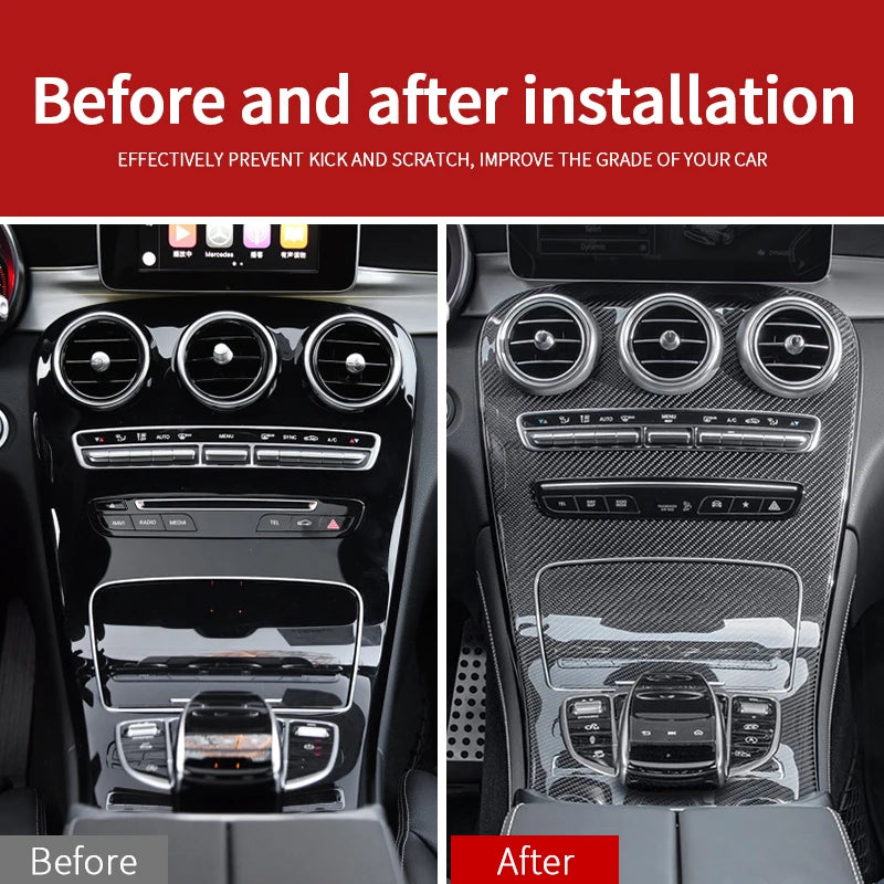 Carbon Fiber Interior Center Control Panel - Mercedes Benz W205 C Class Amg Coupe