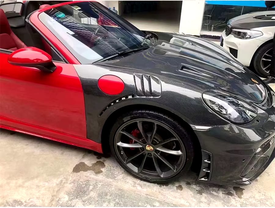 RS V2 Style Front Carbon Fiber Fender Set - Porsche 718 Boxster Cayman