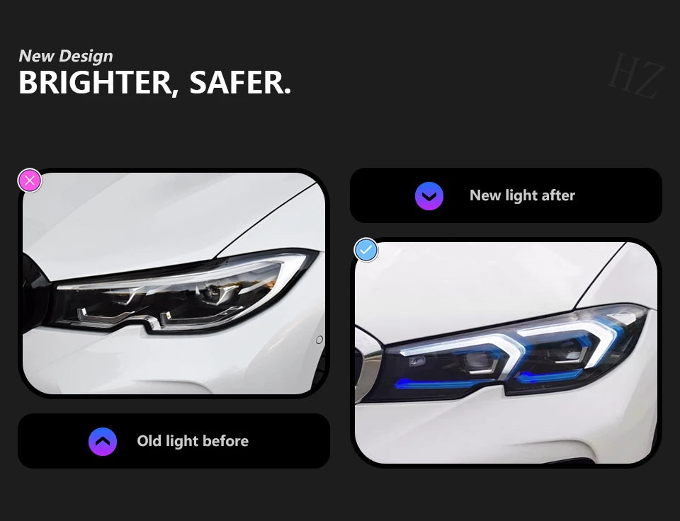 Laser LCI Style LED Headlights -  BMW G20 3 Series Prelci 2019-2022