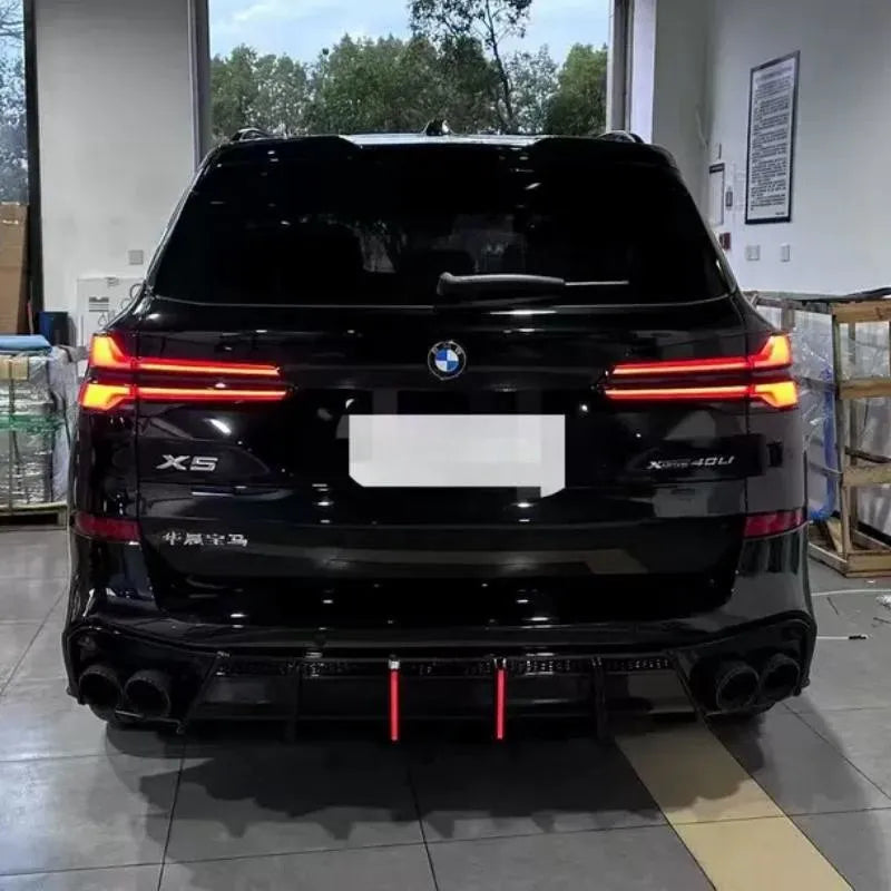 Gloss Black V Style Rear Diffuser w/ DUAL LED - BMW X5 G05 2019-2025