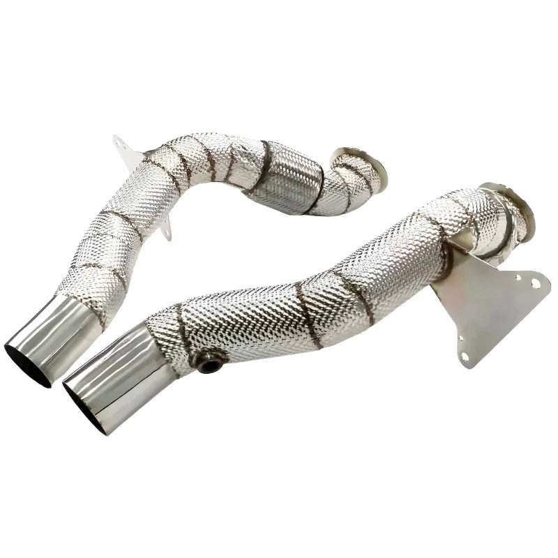 Cat Less Downpipes W/ Heat Shield - Ferrari 488