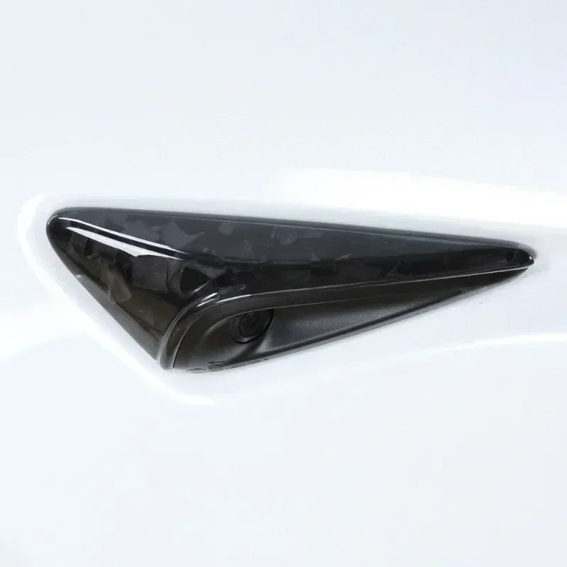Carbon Fiber Side Camera Cover Overlay - Tesla Model Y Model 3 Highland