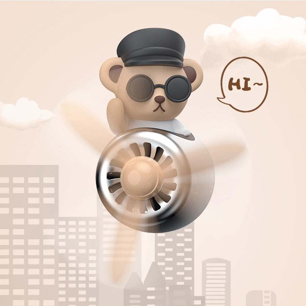 Cool Cute Bear Air Vent rotating propeller Decoration