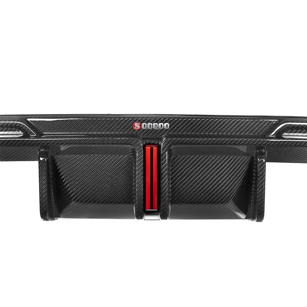 SOOQ00Carbon Fiber Diffuser W/ Brake Light + Rear Splitter - BMW G80 & G81 / G82 & G83 M4