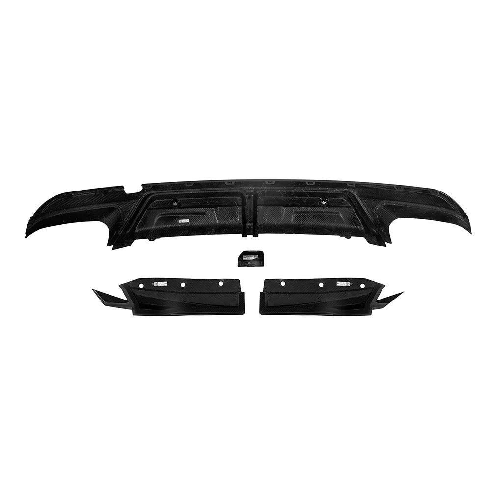 Carbon Fiber SQ Rear Diffuser W Brake Light - BMW X5M F95 LCI / G05 LCI