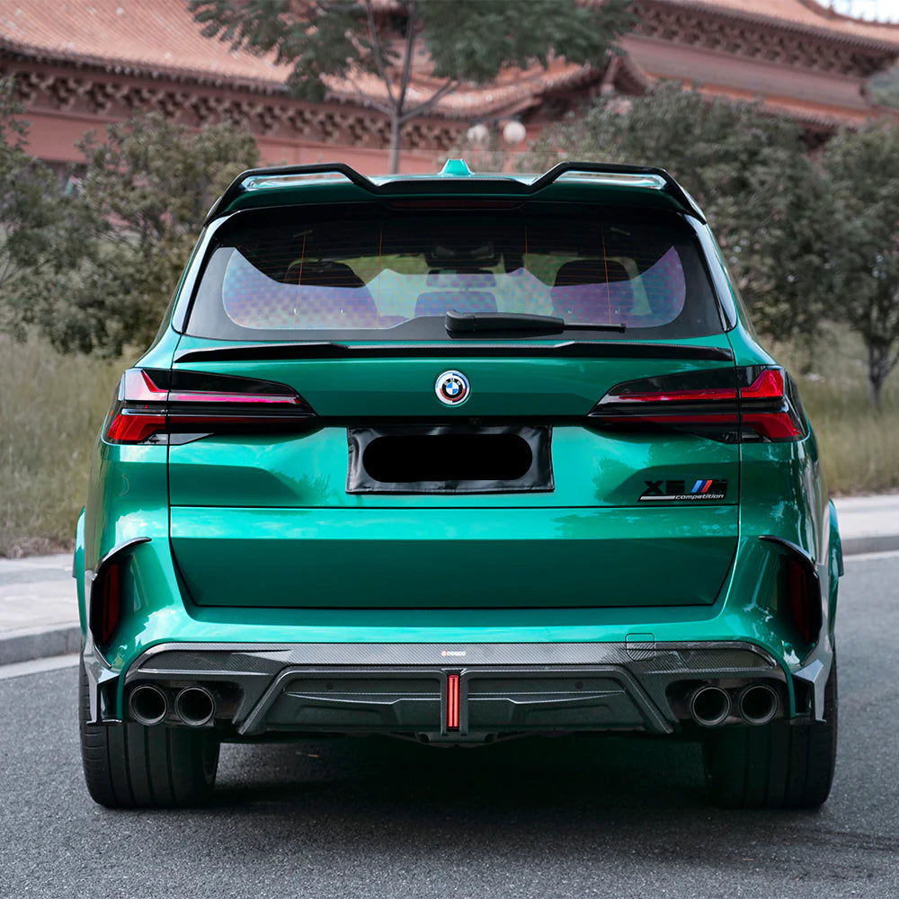 Carbon Fiber SQ Rear Diffuser W Brake Light - BMW X5M F95 LCI / G05 LCI