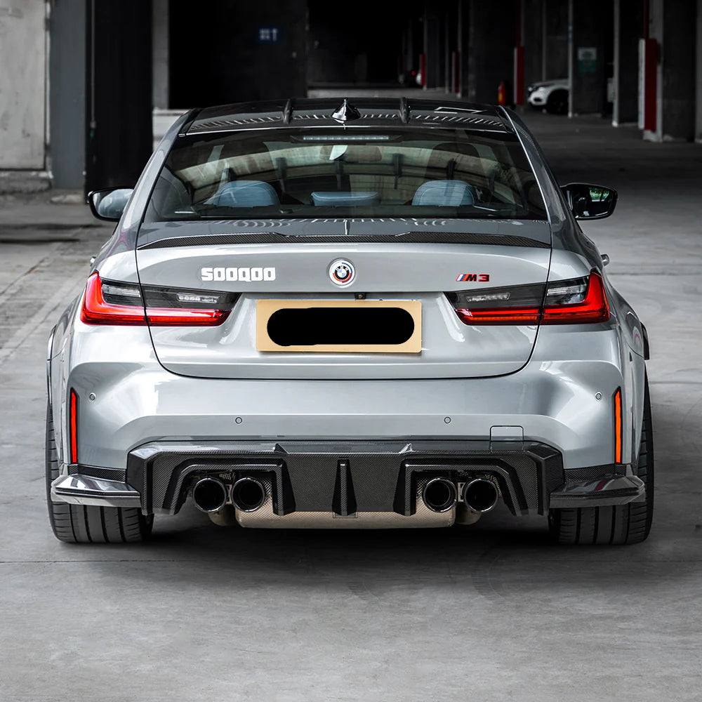 Prepreg Carbon Fiber SQ Rear Diffuser Set V2 - BMW M3 G80 G81