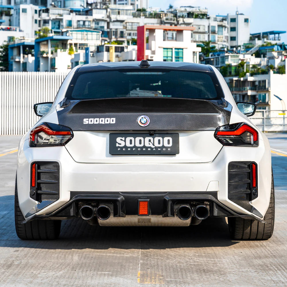 Carbon Fiber SQ V3 Rear Diffuser With Brake Light - BMW M2 G87